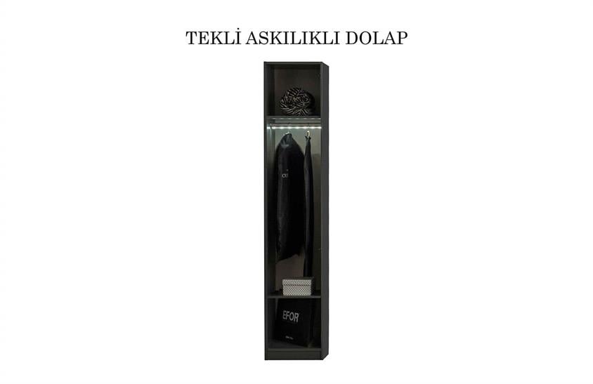 Daisi Köşe Dolap Takımı Antrasit Yatak Odası