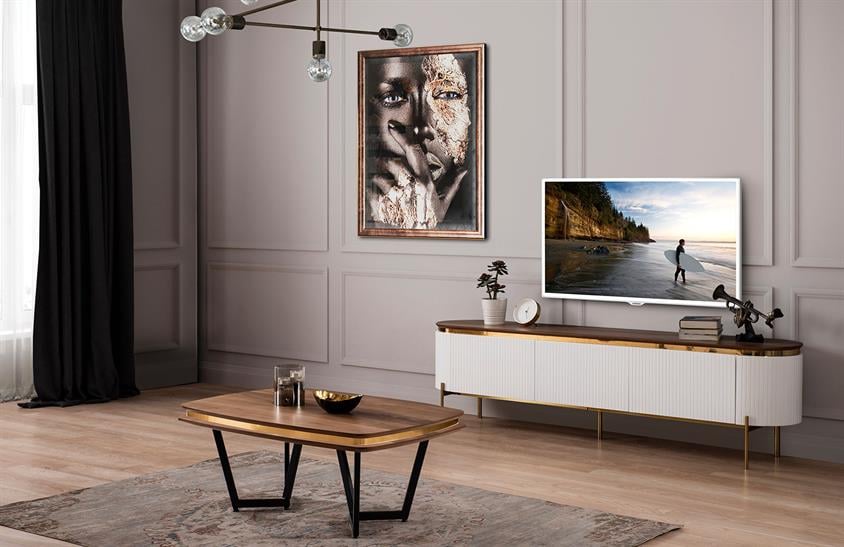 Perla Tv Sehpası Beyaz TV Ünitesi