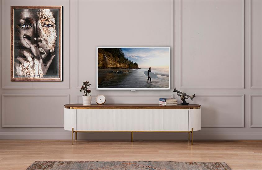 Perla Tv Sehpası Beyaz TV Ünitesi
