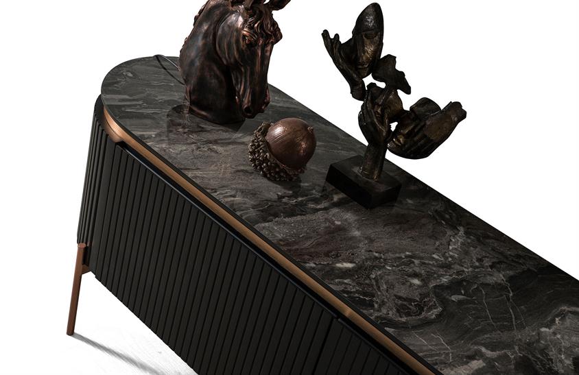 Perla Tv Sehpası Siyah TV Ünitesi