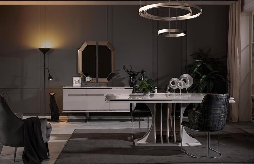 Heri Yemek Odası Takımı Ekru Yemek Odası