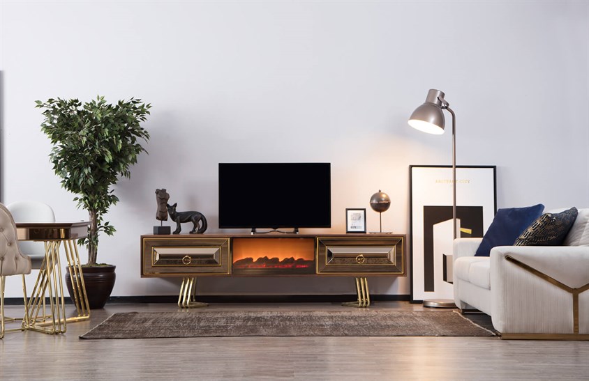 Begas Tv Ünitesi Şömineli TV Ünitesi