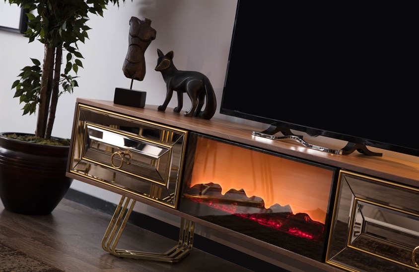 Begas Tv Ünitesi Şömineli TV Ünitesi