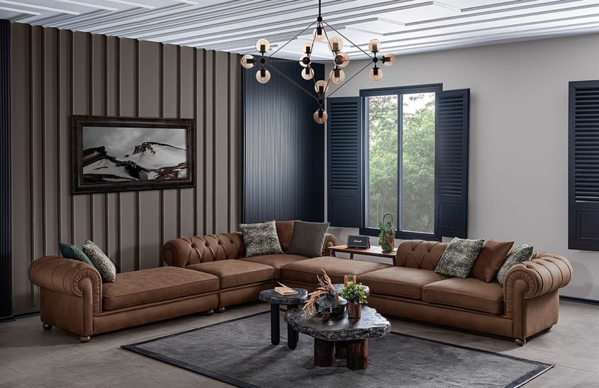 Blair Köşe Takımı Kahve Köşe Koltuk