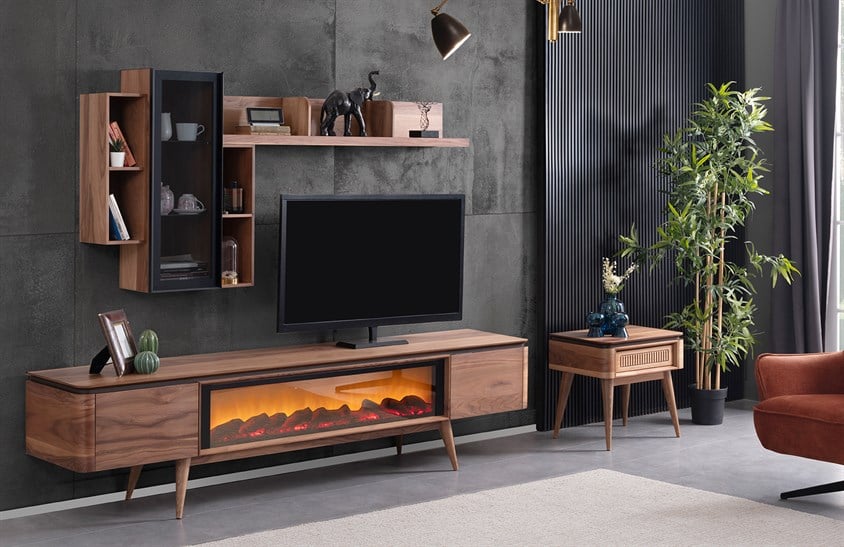 Arsey Tv Ünitesi Şömineli TV Ünitesi