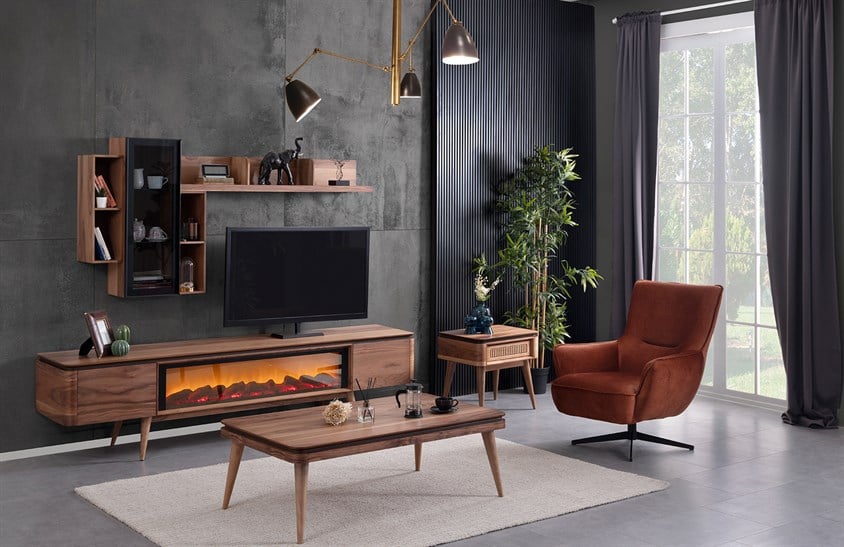 Arsey Tv Ünitesi Şömineli TV Ünitesi