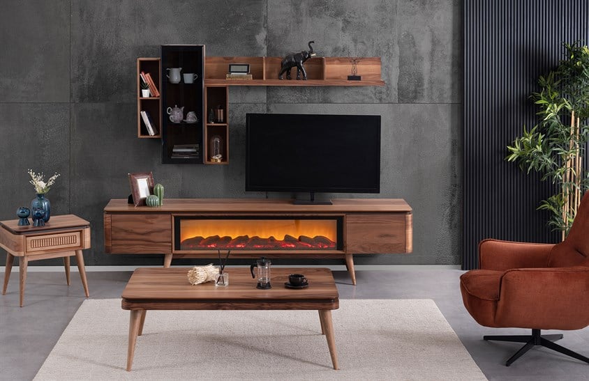 Arsey Tv Ünitesi Şömineli TV Ünitesi