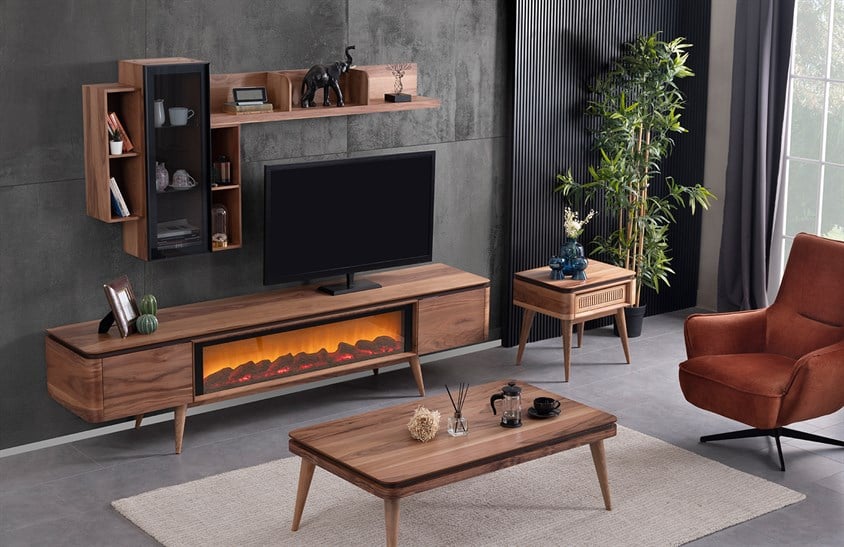 Arsey Tv Ünitesi Şömineli TV Ünitesi