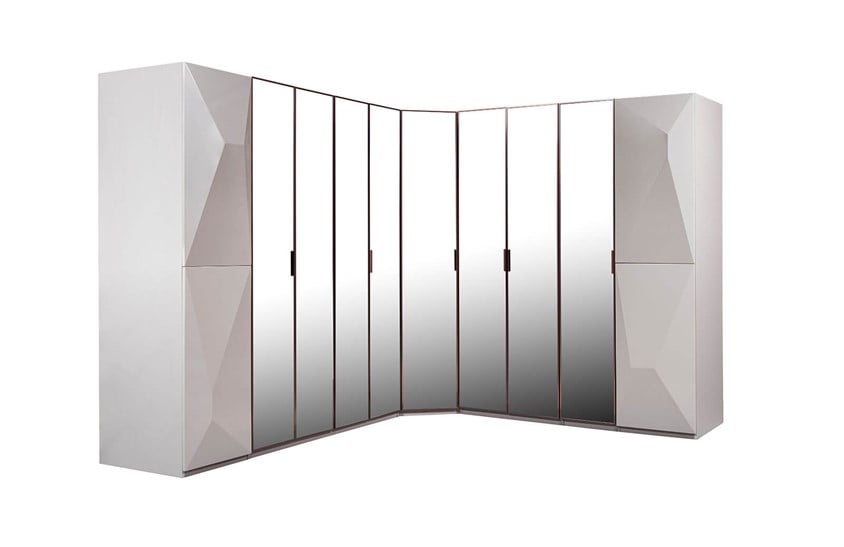 Marion Köşe Dolap Takımı Yatak Odası