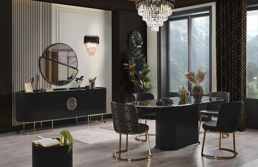 Morten Yemek Odası Takımı Black Yemek Odası