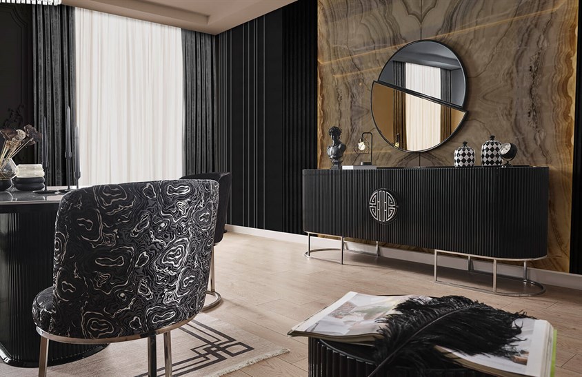 Morten Yemek Odası Takımı Krom Yemek Odası