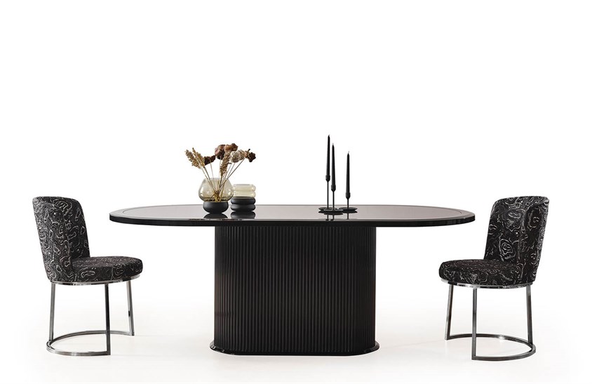 Morten Yemek Odası Takımı Krom Yemek Odası