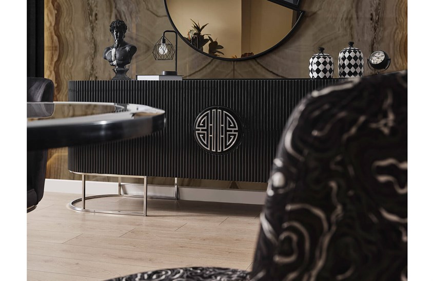 Morten Yemek Odası Takımı Krom Yemek Odası