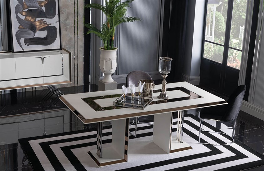 Betsey Masa Ekru Yemek Masası