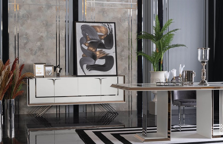 Betsey Yemek Odası Takımı Ekru Yemek Odası