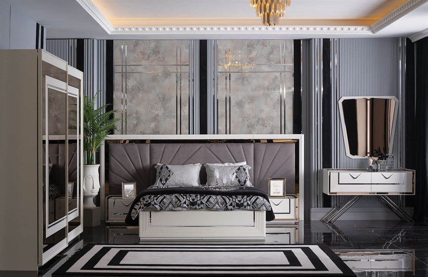 Betsey Yatak Odası Takımı Ekru Yatak Odası