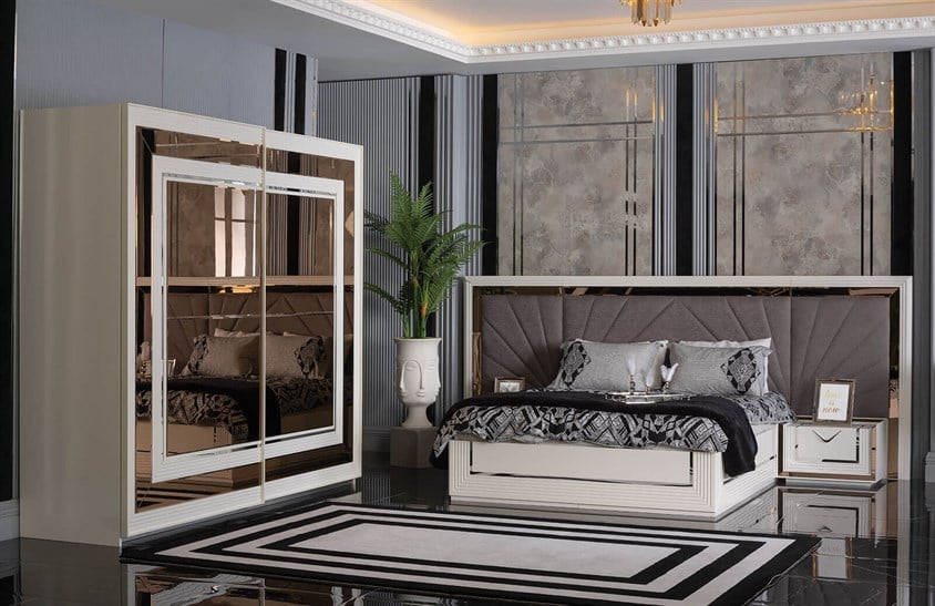 Betsey Yatak Odası Takımı Ekru Yatak Odası