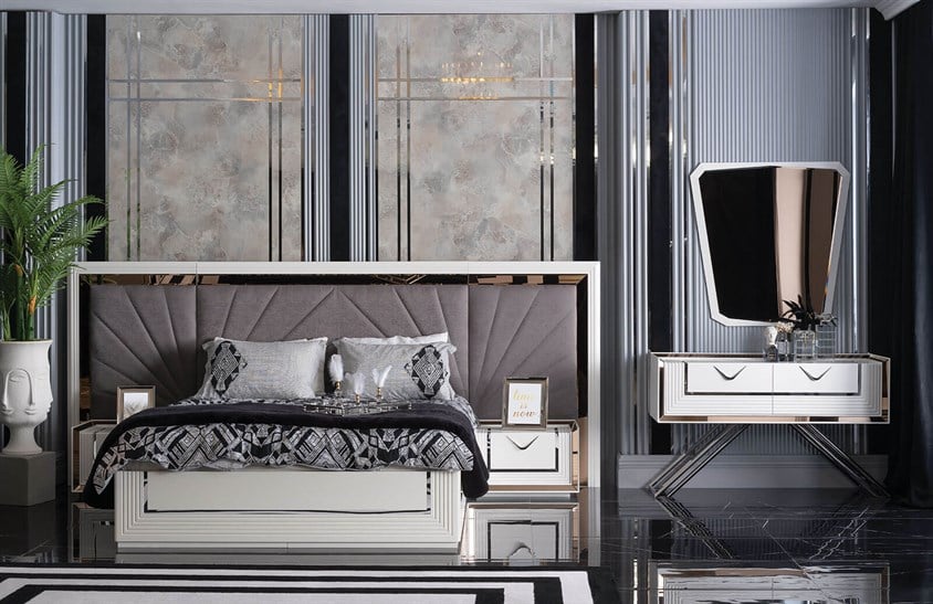 Betsey Yatak Odası Takımı Ekru Yatak Odası