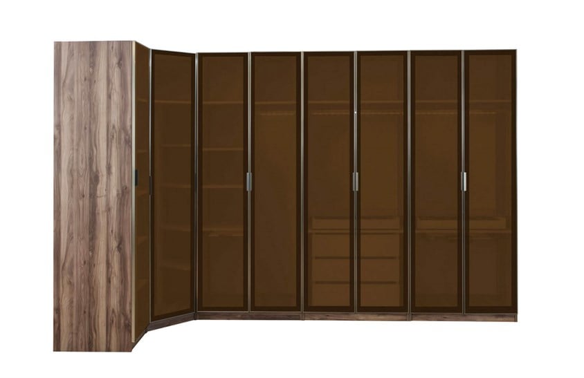 Daisi Köşe Dolap Takımı Ceviz Yatak Odası