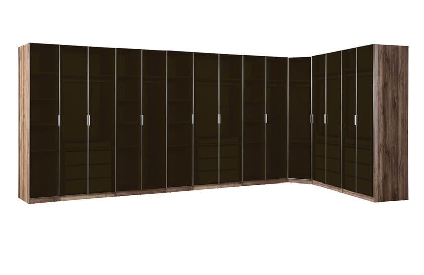 Daisi Köşe Dolap Takımı Ceviz Yatak Odası