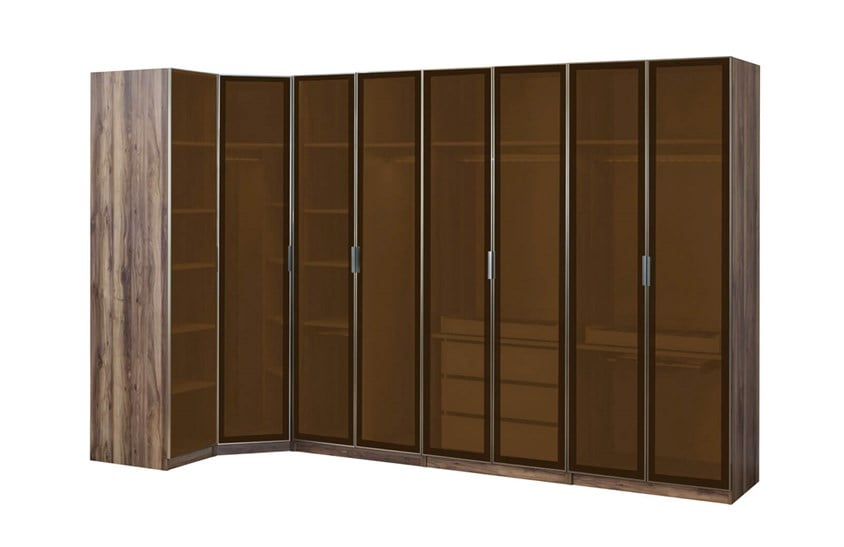 Daisi Köşe Dolap Takımı Ceviz Yatak Odası