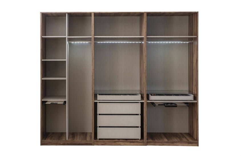 Daisi Köşe Dolap Takımı Ceviz Yatak Odası