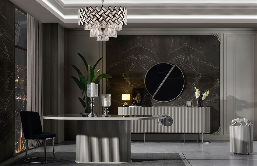 Morten Yemek Odası Takımı Grey Yemek Odası