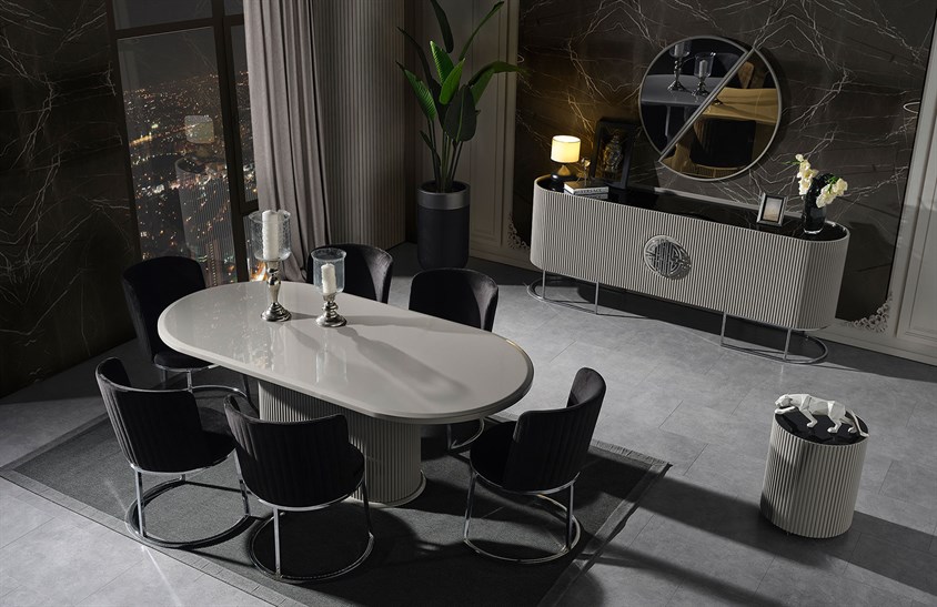 Morten Yemek Odası Takımı Grey Yemek Odası