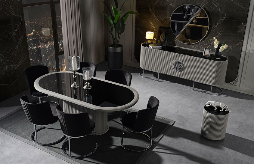 Morten Yemek Odası Takımı Grey Yemek Odası