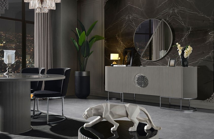 Morten Yemek Odası Takımı Grey Yemek Odası