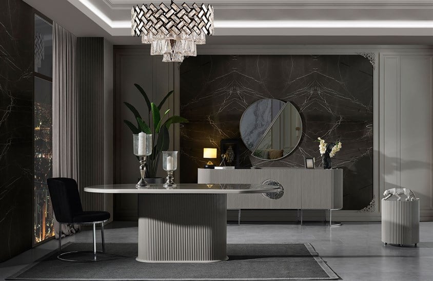 Morten Yemek Odası Takımı Grey Yemek Odası