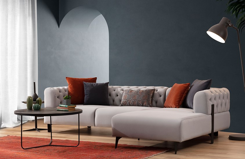 Lotte Köşe Koltuk Kapitoneli Köşe Koltuk