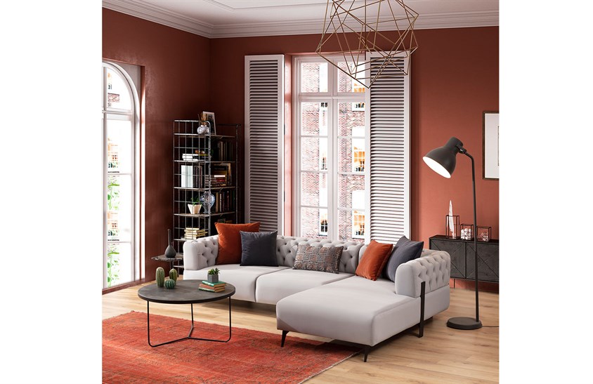 Lotte Köşe Koltuk Kapitoneli Köşe Koltuk