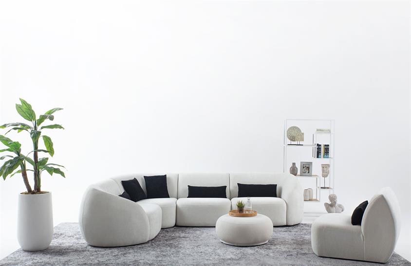 Mollie Teddy Köşe Takımı Puflu Köşe Koltuk