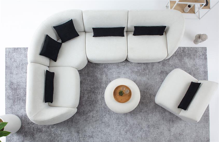 Mollie Teddy Köşe Takımı Puflu Köşe Koltuk