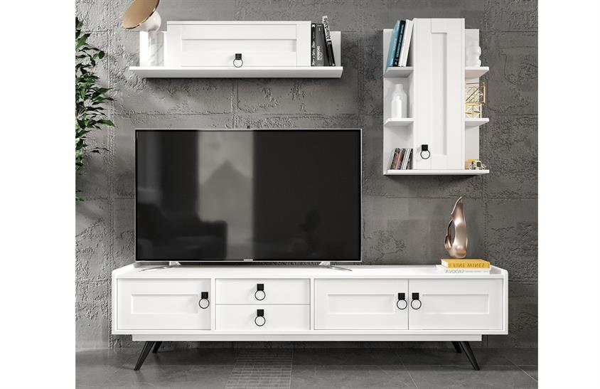 New Dobrev Tv Ünitesi Beyaz TV Ünitesi