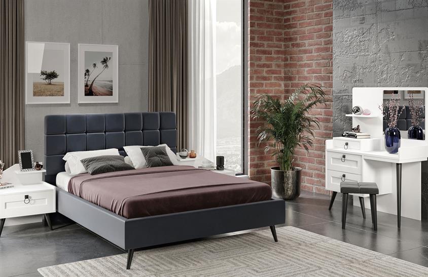 New Dobrev Yatak Odası Takımı Beyaz Yatak Odası