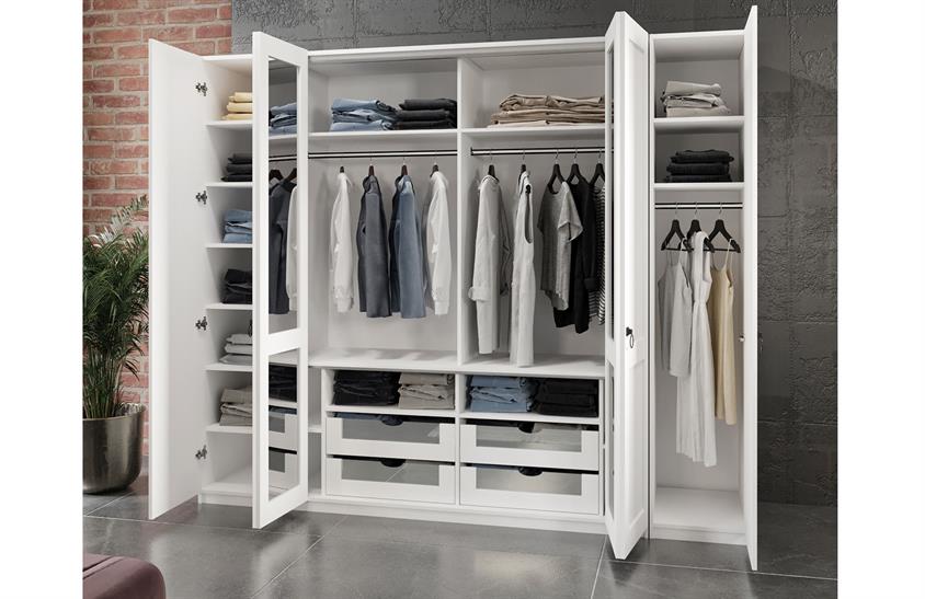 New Dobrev Yatak Odası Takımı Beyaz Yatak Odası