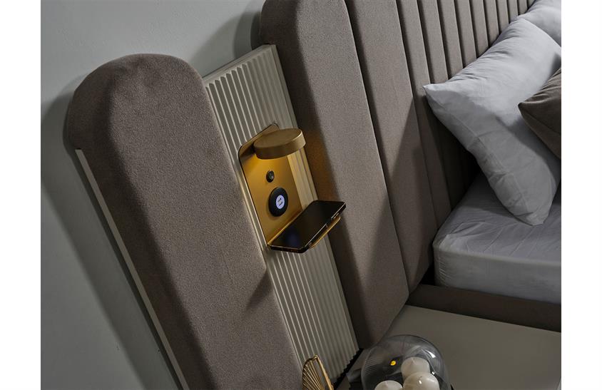 Ashwini Yatak Odası Takımı Köşe Dolaplı Gold Giyinme Odası