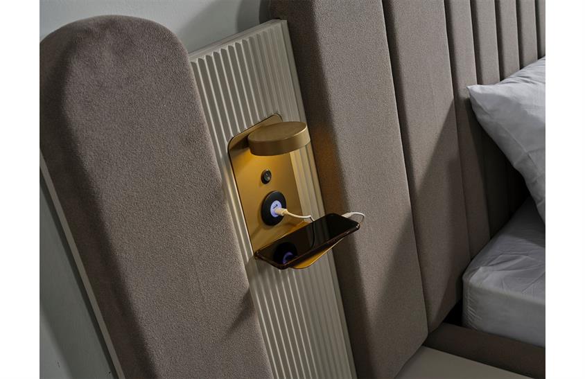 Ashwini Yatak Odası Takımı Köşe Dolaplı Gold Giyinme Odası