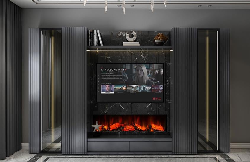 Arjin Duvar Ünitesi Şömineli TV Ünitesi