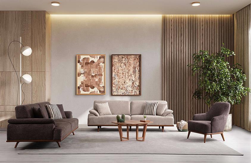 Aymil Koltuk Takımı Ceviz Koltuk Takımı