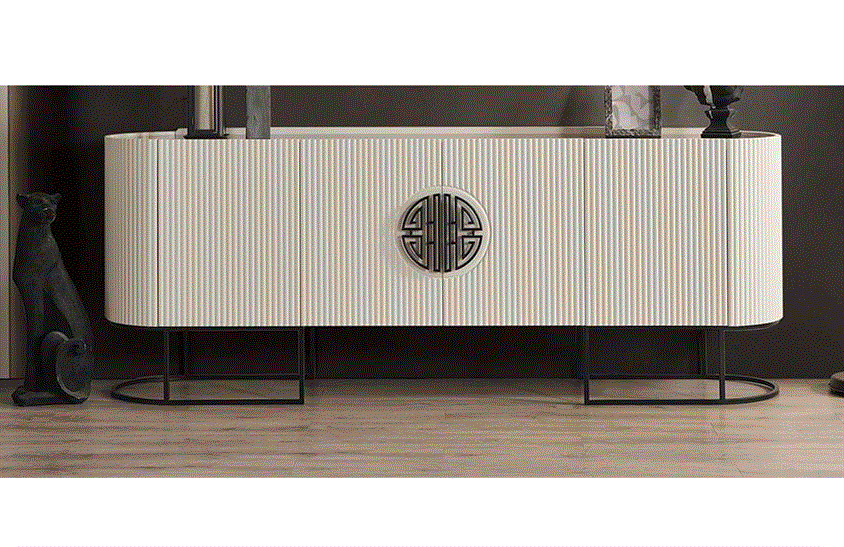 Morten Yemek Odası Takımı Ekru-Siyah Yemek Odası