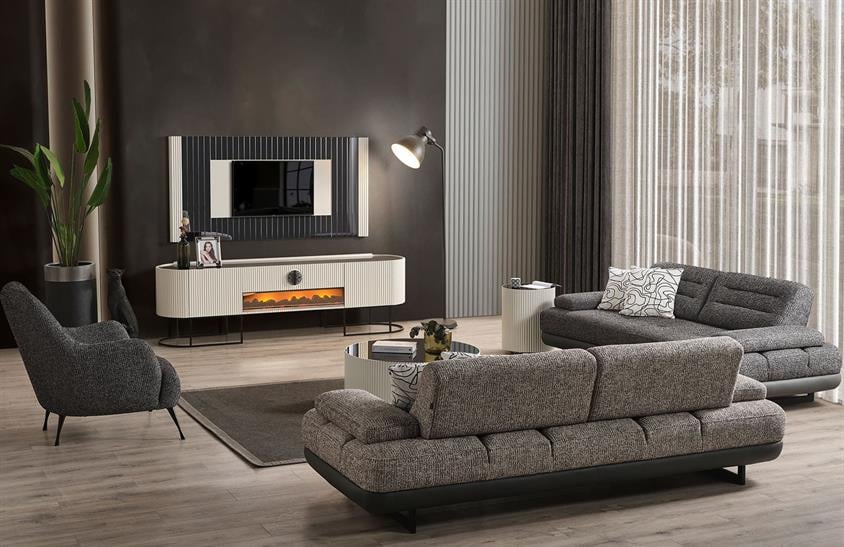 Morten Tv Ünitesi Ekru-Siyah TV Ünitesi