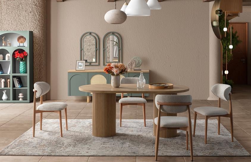 Latrell Retro V2 Yemek Odası Takımı Yemek Odası