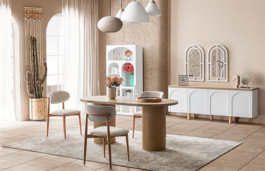 Latrell Retro Yemek Odası Takımı Yemek Odası