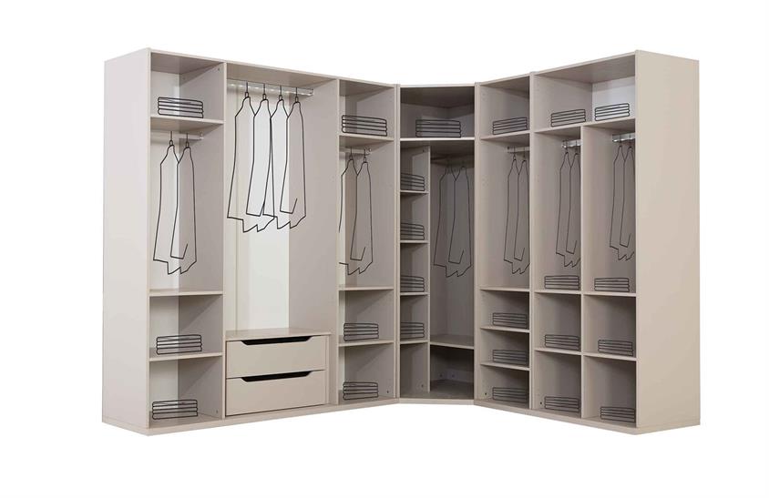 Tizay Köşe Dolap Takımı Yatak Odası