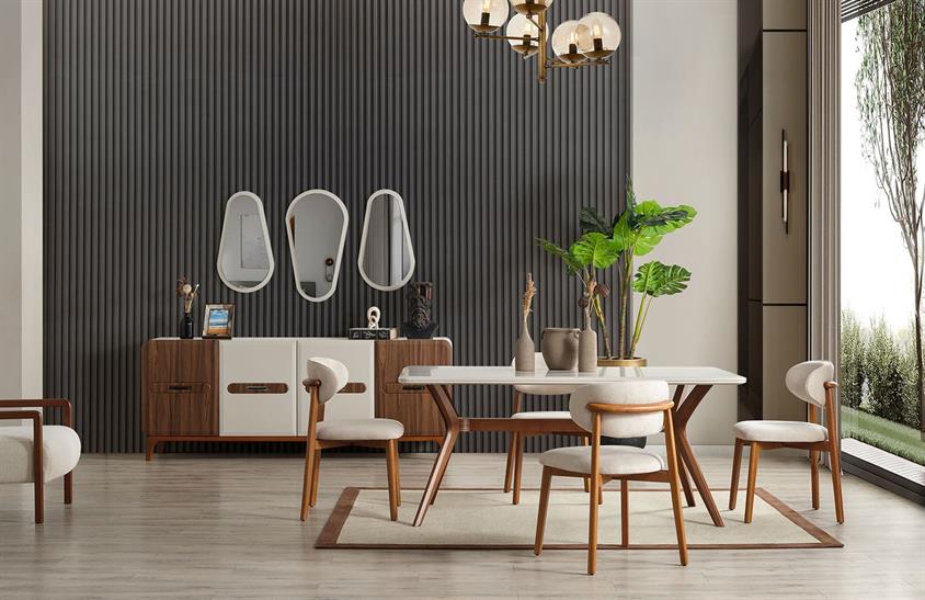 Litanix Yemek Odası Takımı Ceviz Yemek Odası