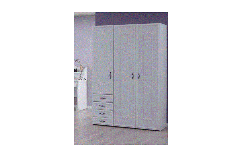 Mean 3 Kapaklı Dolap Ahşap S-306 Genç Odası