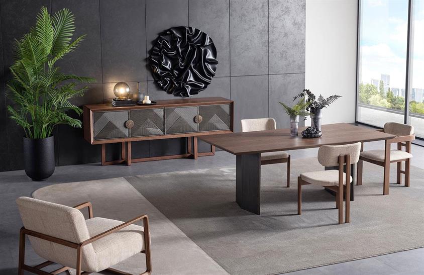 Lancelot Walnut Yemek Odası Takımı Yemek Odası
